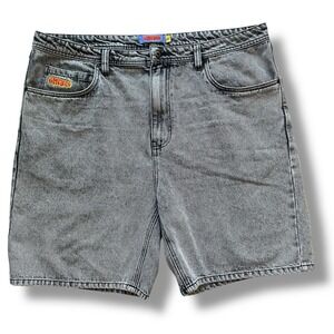 Empyre‎ Relax Gray Acid Wash Denim Shorts Men's 100% Cotton Y2K Skater Baggy